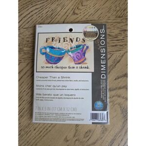 Dimensions Stamped Cross Stitch Kit Friends Cheaper Than A Shrink 7"x5" New